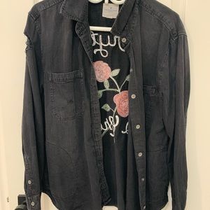 everything is great denim button down